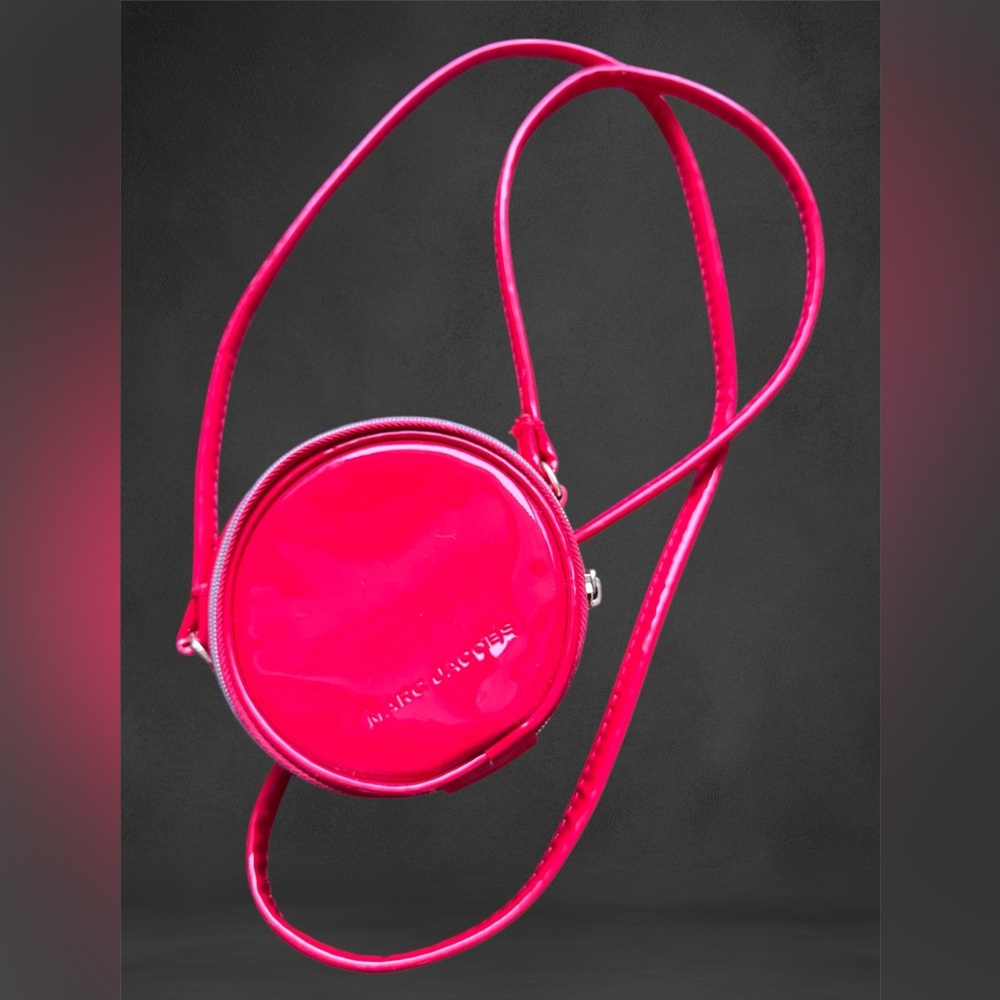 Marc Jacobs Vibrant Red Round Crossbody Bag ,4 inch